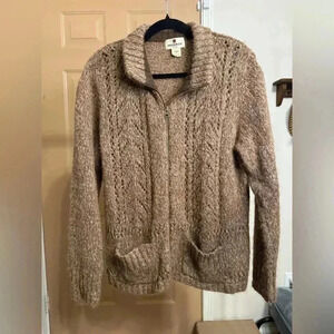Woolrich brown zip up jacket wool blend size Medium
